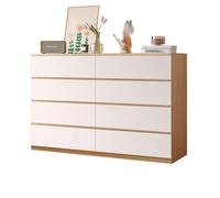 YDkjwjw Cassettiera In Legno Con 8 Cassetti, Mobiletto Portaoggetti In Legno, Cassettiera Moderna, Organizer For Corridoio, Camera Da Letto(Natural wood color,140 * 40 * 98cm)