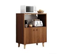 YDkjwjw Credenza Con Contenitore, Mobiletto Da Cucina Con Ripiano Aperto E Ante, Tavolino Da Caffè Moderno In Legno For Cucina, Sala Da Pranzo, Soggiorno(Wilderness Brown)