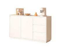 YDkjwjw Credenza In Stile Rustico Con 3 Cassetti E 2 Ante, Mobiletto Di Grande Capacità For Cucina E Sala Da Pranzo(Warm White,100x40x80cm)