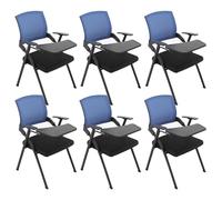 YDkjwjw Pack de 6 Sillas de Oficina Plegables con Respaldo de Malla, Brazo abatible para Tablet Sillas de Oficina Plegables Portátiles para Sala de Conferencias Silla de Oficina Recepción