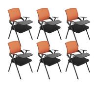 YDkjwjw Pack de 6 Sillas de Oficina Plegables con Respaldo de Malla, Brazo abatible para Tablet Sillas de Oficina Plegables Portátiles para Sala de Conferencias Silla de Oficina Recepción