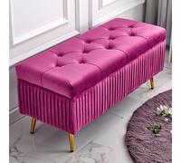 YDkjwjw Panca Portascarpe Da Ingresso Con Mobiletto Portaoggetti Ribaltabile, Seduta Imbottita In Morbido Velluto, Struttura In Legno, Gambe In Metallo(Violet,80 * 40 * 45cm)