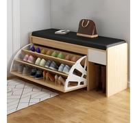 YDkjwjw Panca Portascarpe Da Ingresso Con Seduta Imbottita, Mobiletto Portaoggetti Con Coperchio Ribaltabile For Un Facile Accesso, Design Elegante Che Si Adatta(Rustic Oak)