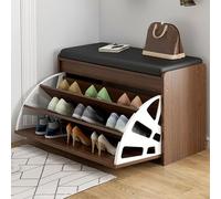 YDkjwjw Panca Portascarpe Da Ingresso Con Seduta Imbottita, Mobiletto Portaoggetti Con Coperchio Ribaltabile For Un Facile Accesso, Design Elegante Che Si Adatta(Base - Oak)