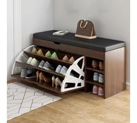 YDkjwjw Panca Portascarpe Da Ingresso Con Seduta Imbottita, Mobiletto Portaoggetti Con Coperchio Ribaltabile For Un Facile Accesso, Design Elegante Che Si Adatta(Natural Oak)