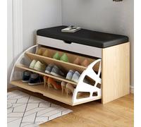 YDkjwjw Panca Portascarpe Da Ingresso Con Seduta Imbottita, Mobiletto Portaoggetti Con Coperchio Ribaltabile For Un Facile Accesso, Design Elegante Che Si Adatta(Rustic Oak)