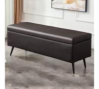 YDkjwjw Panca portascarpe da ingresso con seduta imbottita, mobiletto portaoggetti con coperchio ribaltabile for un facile accesso, design elegante che si adatta(Dark Brown,100 * 40 * 45cm)