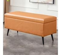 YDkjwjw Panca portascarpe da ingresso con seduta imbottita, mobiletto portaoggetti con coperchio ribaltabile for un facile accesso, design elegante che si adatta(Orange,40 * 40 * 45cm)