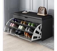 YDkjwjw Panca Portascarpe Da Ingresso Con Seduta Imbottita, Mobiletto Portaoggetti Con Coperchio Ribaltabile For Un Facile Accesso, Design Elegante Che Si Adatta(Dark Grey,60x30x51cm)