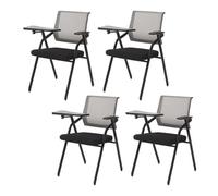 YDkjwjw Sillas Apilables para Sala de Conferencias con Brazo para Tableta, 4 Pack Silla de Oficina Plegable Silla de Escritorio Plegable Respaldo de Malla Y Brazos para Conferencia Reunión