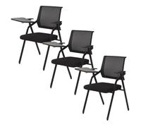 YDkjwjw Sillas Apilables para Sala de Conferencias con Brazo para Tableta, 4 Pack Silla de Oficina Plegable Silla de Escritorio Plegable Respaldo de Malla Y Brazos para Conferencia Reunión