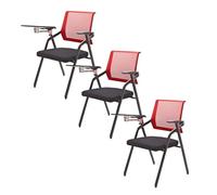 YDkjwjw Sillas Plegables de Malla con Brazo para Tablet, Sillas Plegables con Asiento Acolchado 3PCS Silla de Estudiante con Escritorio Adjunto, Silla con Respaldo de Malla para el Hogar Oficina