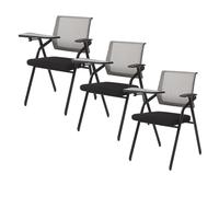 YDkjwjw Sillas Plegables de Malla con Brazo para Tablet, Sillas Plegables con Asiento Acolchado 3PCS Silla de Estudiante con Escritorio Adjunto, Silla con Respaldo de Malla para el Hogar Oficina