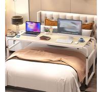 YDkjwjw Tavolino Servitore con Ruote, Scrivania da Letto Mobile, Carrello per Laptop da Scrivania per Computer con Gamba In Metallo, Altezza/larghezza Regolabile, Tavolino da Letto per Casa