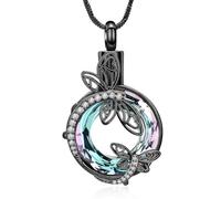 Ydmwannx Circle of Life Gioielli per cremazione libellula urna collane per ceneri per donne uomini Memorial Ashes Keepsake collana urna per animali umani gioielli regalo, Acciaio inossidabile
