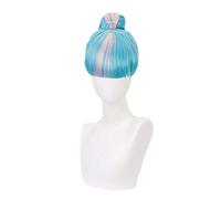 ydound 2022 2020 LOL Vero Danno qiyana Rosa Parrucca Blu con panino Costume Cosplay Resistente al Calore Resistente ai Capelli Sintetici Donne Parrucche Parrucche,2 ( Color : 1 )