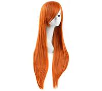 ydound 2022 85 cm Kim Possible Cosplay Parrucche Arancione Dritto Lungo Sintetico Full Bang Full Anime Costume Parrucche + Tappo della Parrucca