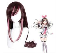 ydound 2022 A.I. Canale Anchor Kizuna Ai Youtuber Brown Pink Rosa Misato Long Dritto Parrucca Cosplay