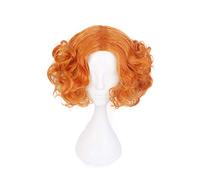 ydound 2022 Alice in Wonderland Mad Hatter Arancione Rosso Corto Parrucca riccia Cosplay Costume Costume tartante hightopp Capelli Sintetici Parrucche da Festa di Halloween