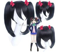 ydound 2022 AMA vivi ! Yazawa Niko Black Anime Black Cosplay Wig Ponytail Ponytails Capelli Sintetici Resistenza al Calore Fibra+ Tappo della Parrucca