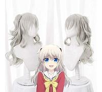 ydound 2022 Anime Charlotte Tomori NAO 70cm Lungo Ondulato Viola Cosplay Parrucca Cosplay Costume Capelli Sintetici Resistenti al Calore Parrucche for Capelli + Cappucci for Parrucche