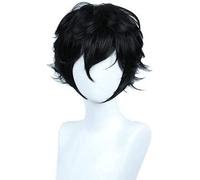 ydound 2022 Anime Cosplay Parrucca Parrucca Persona 5 Amamiya Ren Joker Black Capelli Corti Comic- con Carnival Halloween Party Daily Life Fashion Wig + Tappo della Parrucca