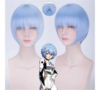 ydound 2022 Anime Eva Ayanami REI Parrucche Breve Luce Blu Resistente al Calore Capelli Sintetici perucas Costume Costume Parrucca Cosplay + Tappo della Parrucca