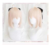 ydound 2022 Anime Fate Grand Ordine Sakura Saber Okita Souji Parrucca Cosplay Costume Fate Go Donne Breve Capelli Sintetici Parrucche di Halloween Parrucche del Partito