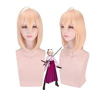 ydound 2022 Anime Fate Grand Ordine Sakura Saber Okita Souji Parrucca Cosplay Costume Fate Go Donne Breve Capelli Sintetici Parrucche di Halloween Parrucche del Partito