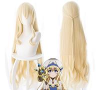 ydound 2022 Anime Goblin Slayer Prieycess Onna Shinkan Giallo Parrucca Lunga Cosplay Costume Cosplay Donne Capelli Sintetici Resistenti al Calore Parrucca for Capelli+ Tappo della Parrucca Libera