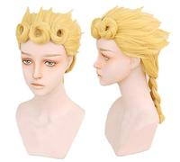 ydound 2022 Anime JoJo' s Bizarre Adventure Giorno Giovanna Parrucca Cosplay Gogio Golden Styled Capelli Sintetici Resistenti al Calore Capelli Sintetici+ Cappuccio Parrucca