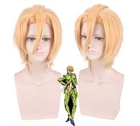 ydound 2022 Anime JoJo' s Bizarre Adventure Golden Wind Giorno Giovanna Parrucca Cosplay JoJo No Kimyou na Parrucche in Costume Giallo+ Tappo della Parrucca
