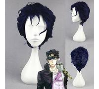 ydound 2022 Anime JoJo' s Bizarre Adventure Kujo Jotaro Parrucche Cosplay Black Black Blue Mist Thist Capelli Sintetici Capelli Sintetici + Cappuccio Parrucca