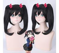 ydound 2022 Anime LoveLive! Love Live Nico Yazawa Niko Breve Black Ponytail Resistente al Calore Capelli Cosplay Costume Parrucca PL-362 (Color : PL-362)