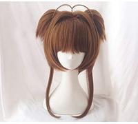 ydound 2022 Biamoxer Card Captor Sakura Carta Chiara Kinomoto Sakura Parrucca Brown Cosplay Carino Parrucca Capelli Halloween Anime Lolita Base Parrucca Coda di Cavallo