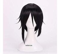 ydound 2022 Black Butler Sebastian Michaelis Cosplay Parrucche Breve Capelli Sintetici Resistenti al Calore Nero+ Tappo della Parrucca