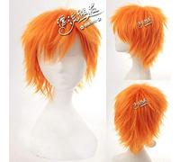 ydound 2022 Bleach Kurosaki Ichigo Dolore Corto Riccio Cosplay Parrucche for Uomo Ragazzi Resistente al Calore Resistente ai Capelli Sintetico Parrucca Capelli Anime Arancione