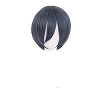 ydound 2022 Butler Black Kuroshitsuji Ciel Phantomhive Parrucche Cosplay Corto Grigio Blu Resistente al Calore Parrucca for Capelli Sintetici+ Tappo della Parrucca