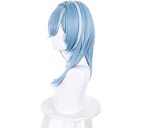 ydound 2022 Cos Wig Genshin Impact EULA Cosplay Parrucca Blu e Bianco Sfumato Capelli Lunghi Ricci Costume Anime Gioco Halloween Party Wig cap