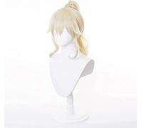 ydound 2022 Cos Wig Genshin Impact Game Role Jean Cosplay Parrucca di Media Lunghezza Ricci Coda di Cavallo Gialla Bang Hair (Jean)