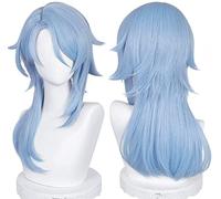 ydound 2022 Cos Wig Genshin Impact Kamisato Ayato Parrucca Cosplay Costume di Halloween Anime Party Blue Layered Side Separazione dei Capelli