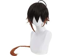 ydound 2022 Cos Wig Genshin Impact Parrucca Cosplay Anime Zhongli Lungo Arancione Nero Sfumato Capelli Uomo Giochi for Feste di Halloween Accessori for Costumi Cosplay