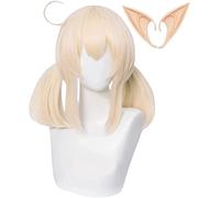 ydound 2022 Cos Wig Klee Parrucca Cosplay con Orecchie Genshin Impact Costume Parrucca Doppia Coda di Cavallo Bionda Capelli for Anime Cosplay