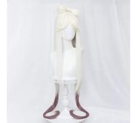 ydound 2022 Cos Wig Ombre White Wig con trecce for Genshin Impact Two Tone Gradient Purple Anime Cosplay Parrucche for Capelli con 2 Code di Cavallo Bangs + cap