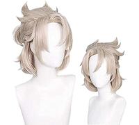 ydound 2022 Cos Wig Parrucca bionda Intrecciata for Albedo Genshin Impact Cosplay, Corta, for Halloween, Feste, Costumi