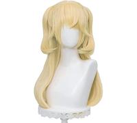 ydound 2022 Cos Wig Parrucca bionda trecce for Fischl Genshin Impact Straight Anime Cosplay Parrucche for Capelli Lolita con 2 Code di Cavallo Bangs + cap