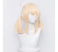 ydound 2022 Cos Wig Parrucca bionda trecce for Klee Genshin Impact Straight Anime Parrucche for Capelli con Doppia Coda di Cavallo Bangs + cap
