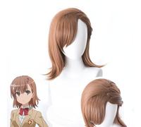 ydound 2022 Cos Wig Parrucca Cosplay Anime A Certain Magical Index, Misaka Mikoto Bob Brown Capelli Corti Giochi di Ruolo Parrucche di Halloween con Cappuccio for Parrucca