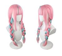 ydound 2022 Cos Wig Parrucca Cosplay Anime, Donne Miste Blu Rosa Trecce Doppia Coda Capelli Lunghi for Minato Aqua Giochi di Ruolo Parrucche con Cappuccio for Parrucca, for Feste Quotidiane Halloween
