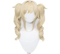 ydound 2022 Cos Wig Parrucca Cosplay Bionda Doppia Coda di Cavallo for Gioco Genshin Impact Lolita Donne Capelli Ricci Harajuku (Barbara Gandolfi-Bionda)